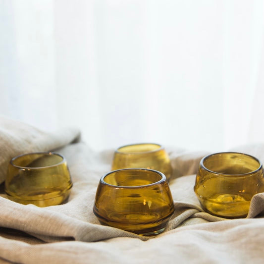 Mezcaleros de vidrio soplado – Ámbar