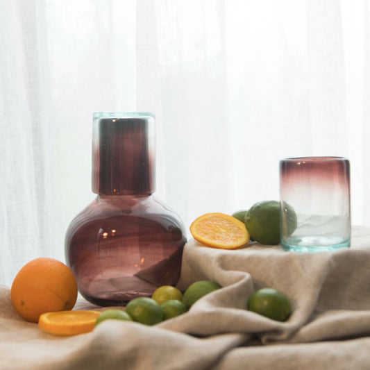 Botella de vidrio soplado