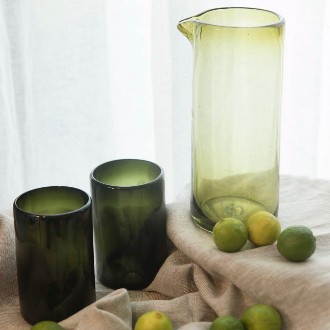 Vasos de vidrio soplado