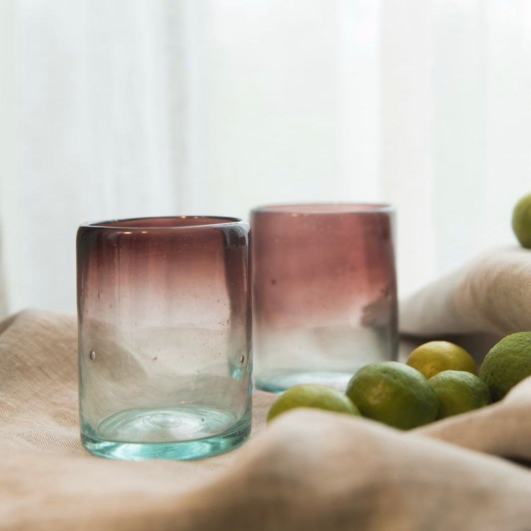 Vasos de vidrio soplado