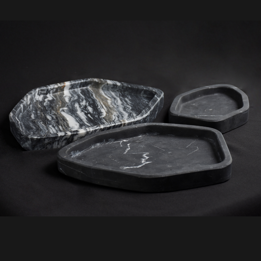 Charola irregular de mármol