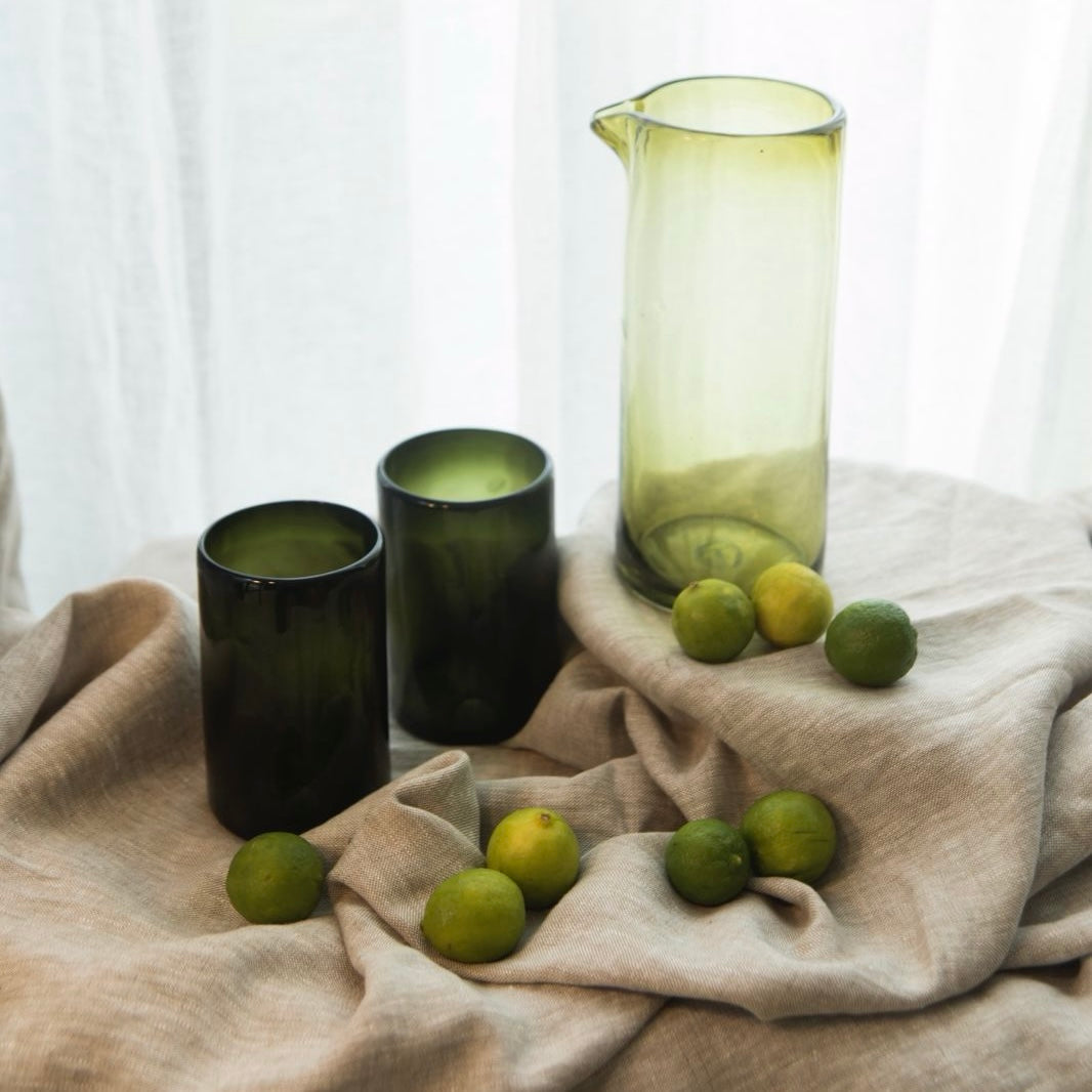 Vasos de vidrio soplado
